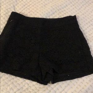 Black Lace High-Waisted Shorts